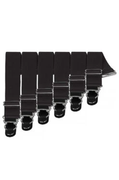 6 X Steel Suspender Clips In Black