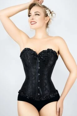 Black Brocade Sweetheart Corset With Ruffle Trim -Corset Story A3079 3 9ee0a411 e0e8 45ee bce1 36b32e4886da