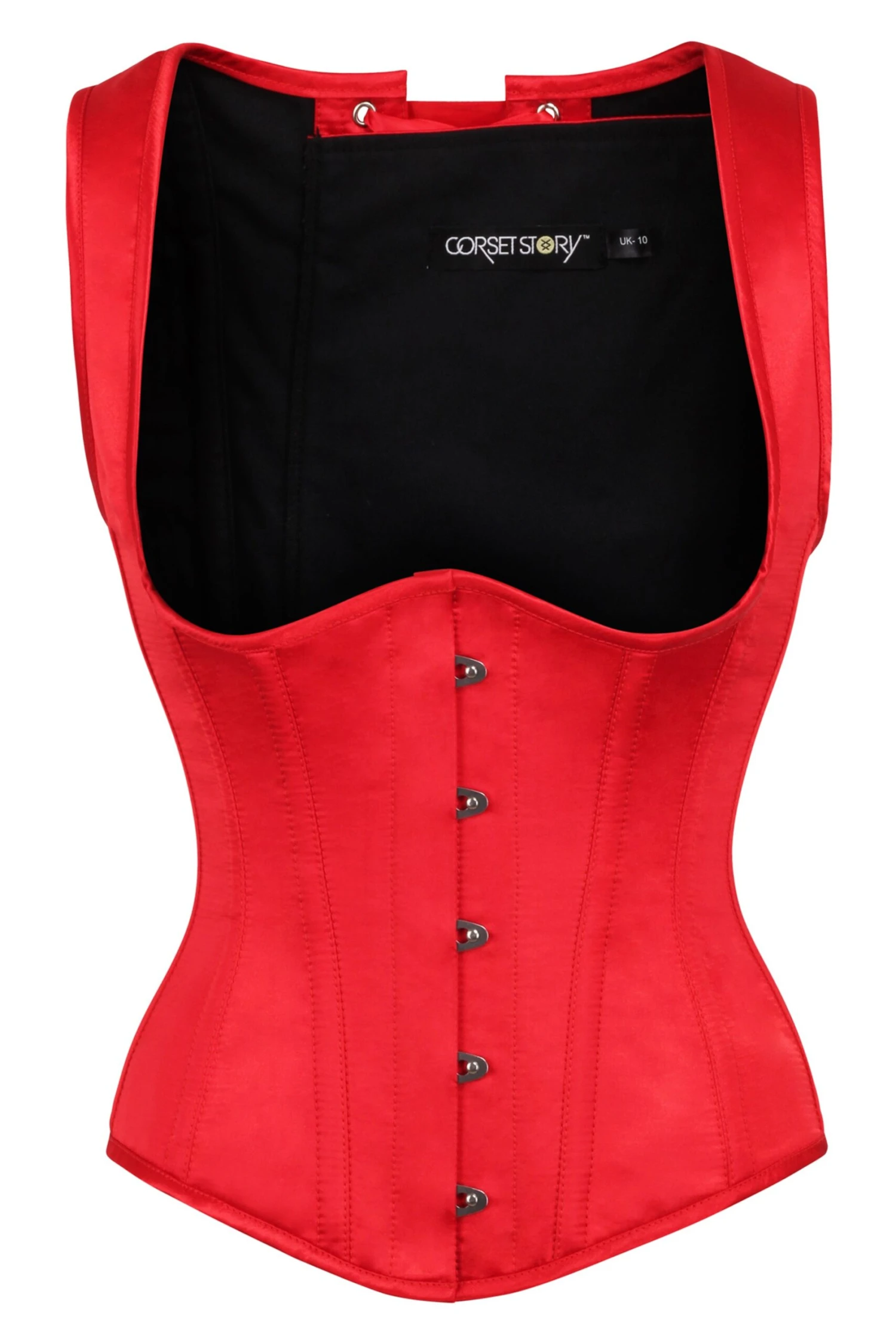 Red High Back Underbust Corset With Straps 1 Red High Back Underbust Corset With Straps