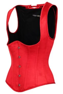Red High Back Underbust Corset With Straps 5 Red High Back Underbust Corset With Straps -Corset Story A31913