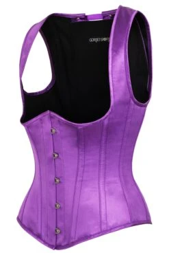 Purple High Back Underbust Corset With Straps -Corset Story A31923