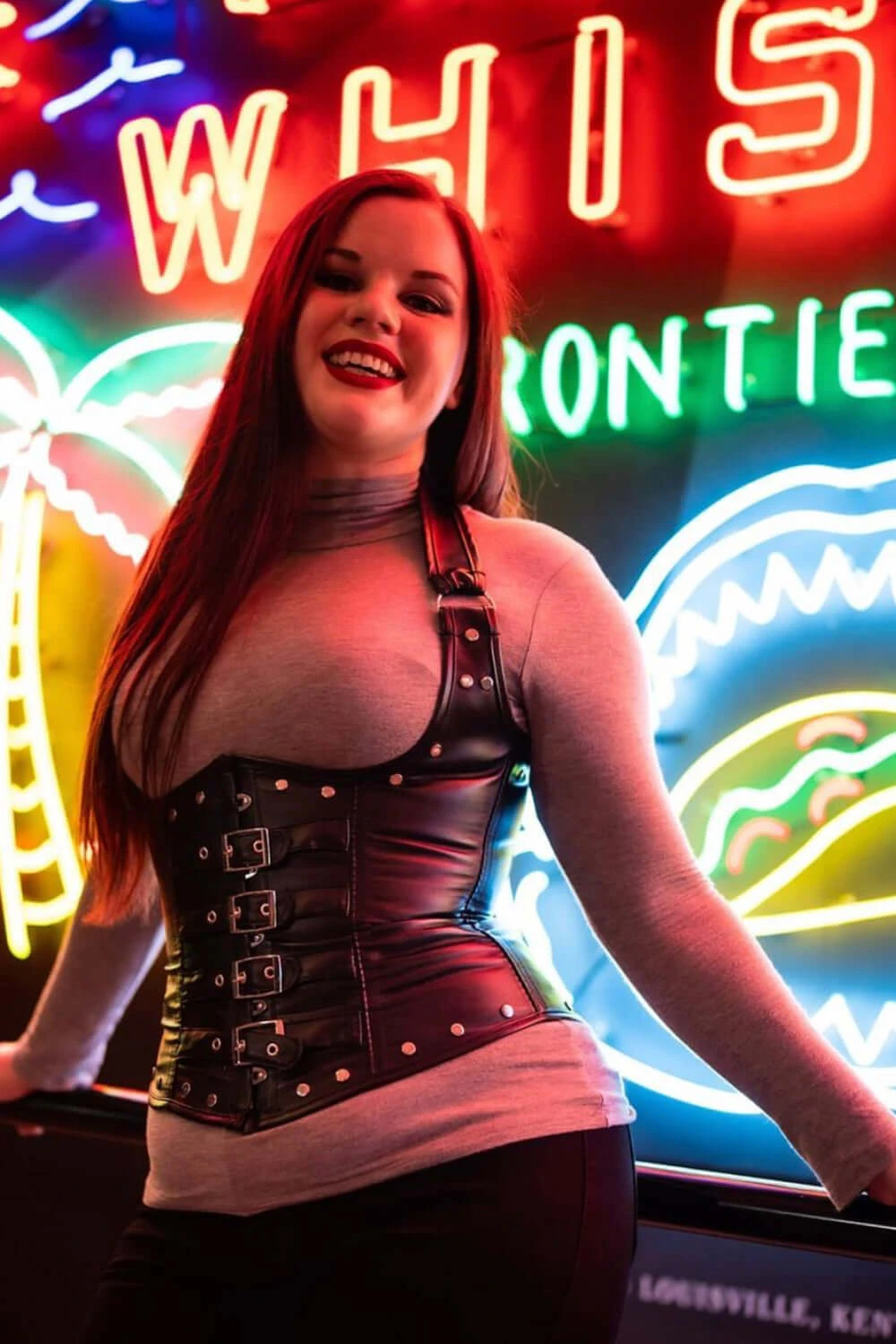 Black Leather Look PU Underbust With Halter Strap 7 Black Leather Look PU Underbust With Halter Strap - Image 7