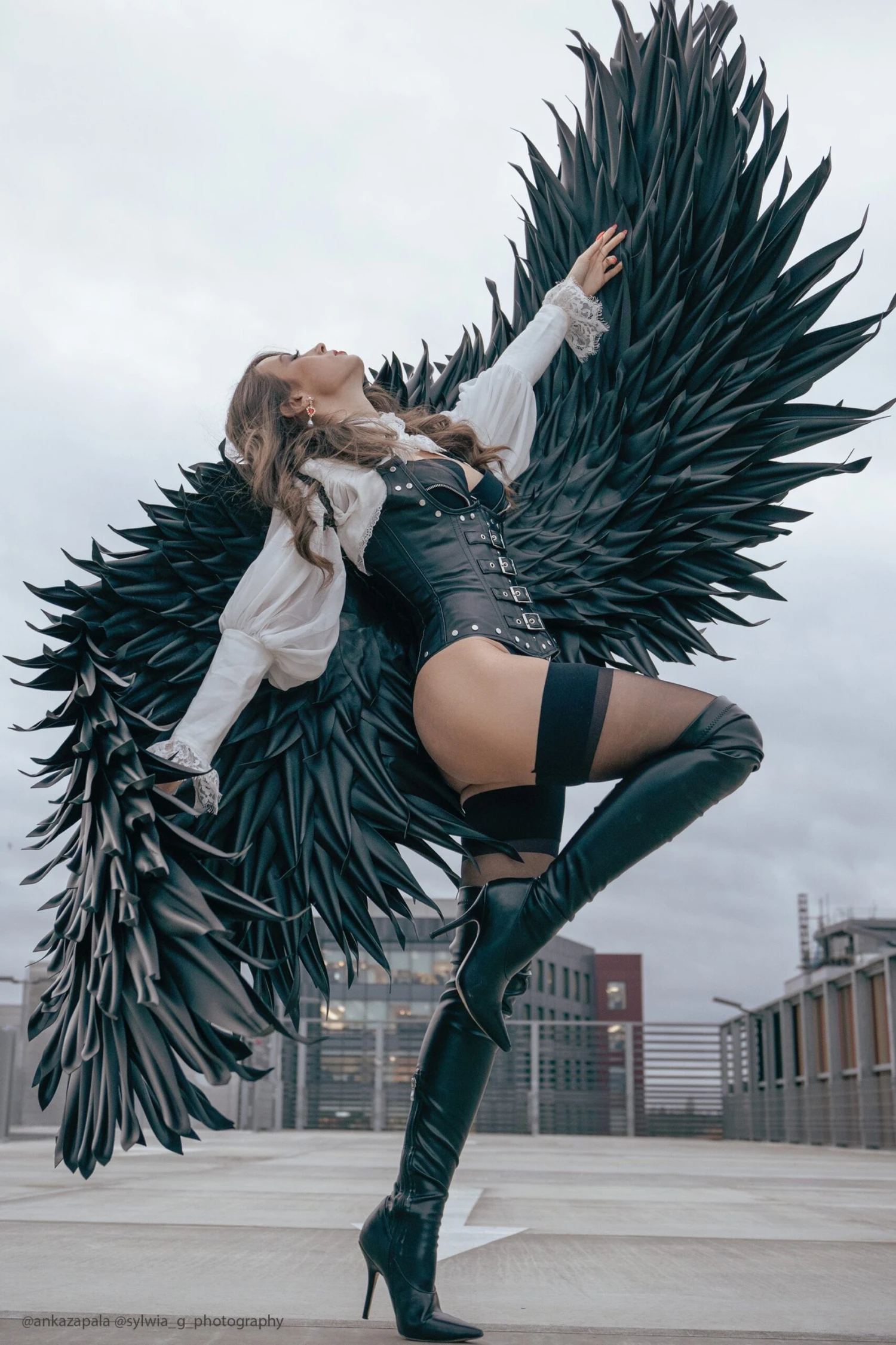 Black Leather Look PU Underbust With Halter Strap 10 Black Leather Look PU Underbust With Halter Strap - Image 10