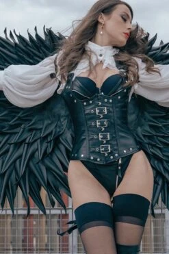 Black Leather Look PU Underbust With Halter Strap 26 Black Leather Look PU Underbust With Halter Strap -Corset Story A3506 ankazapala sylwia g photography 7