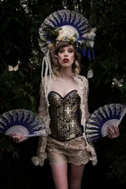 Blue With Gold Brocade Pattern Overbust With Hooks -Corset Story A3733 website 3 20ab11da 28fc 4847 9778 3728370a000b