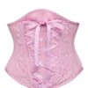 Pink Mesh Overlay Underbust With Decorative Front Lacing