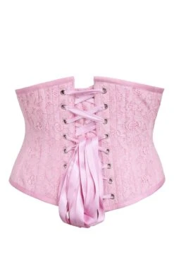 Pink Mesh Overlay Underbust With Decorative Front Lacing -Corset Story BC 0102