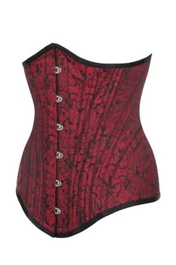 Red And Black Brocade Underbust -Corset Story BC 0223