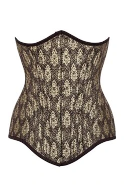 Longline Brown And Gold Brocade Underbust Corset