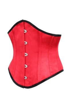 Red Satin Underbust Corset 5 Red Satin Underbust Corset -Corset Story BC 0353