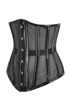 Black PVC Mesh Underbust Corset -Corset Story BC 0363