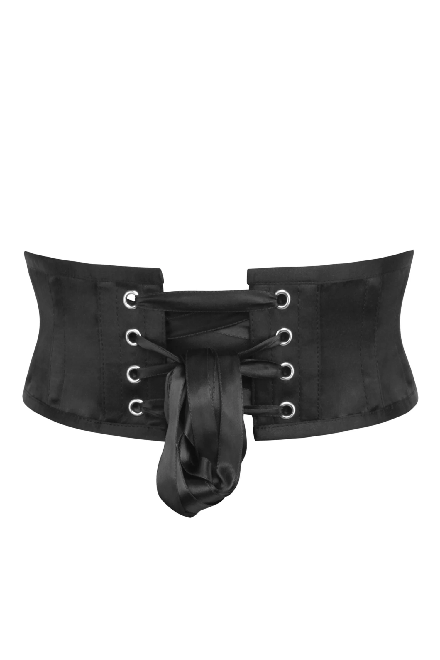 Black Satin Waspie Corset 2 Black Satin Waspie Corset - Image 2