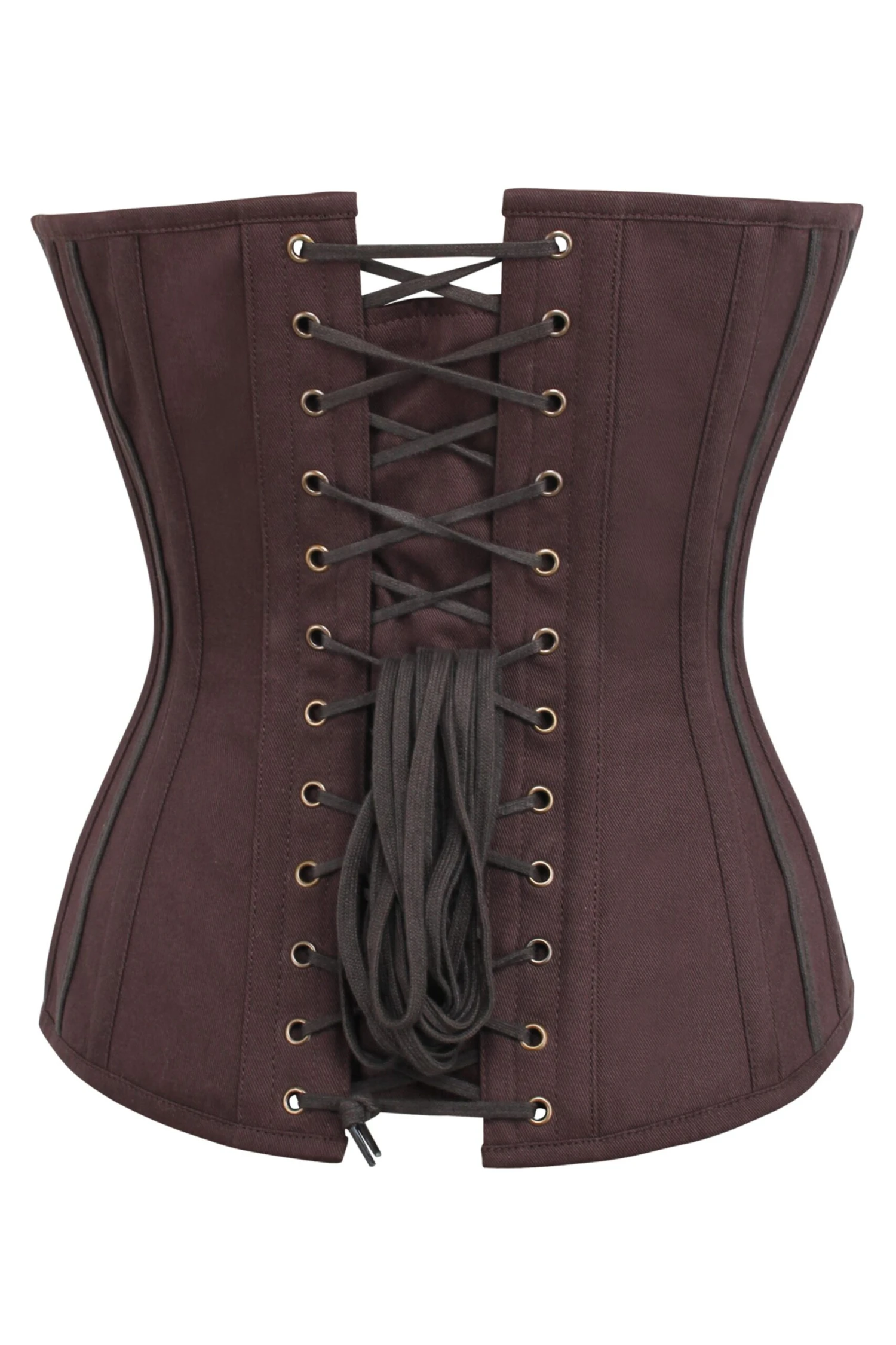 Brown Overbust Corset With Zip Front 2 Brown Overbust Corset With Zip Front - Image 2