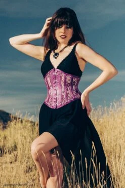 Purple Underbust Corset With Lace And Mesh Panels -Corset Story BC 064 1 e1847a96 bc15 418e a4eb 540812f0259b