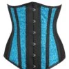 Longline Aqua Sequin And Mesh Panel Underbust
