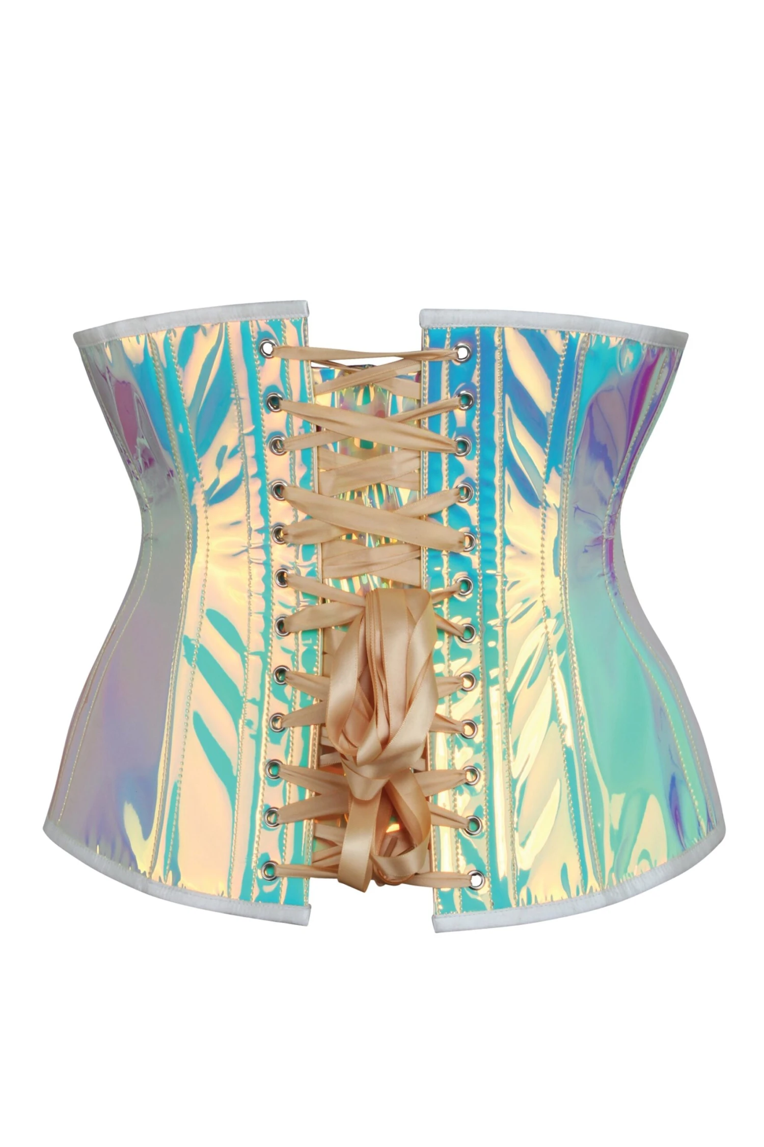 Longline Holographic PVC Corset 2 Longline Holographic PVC Corset - Image 2