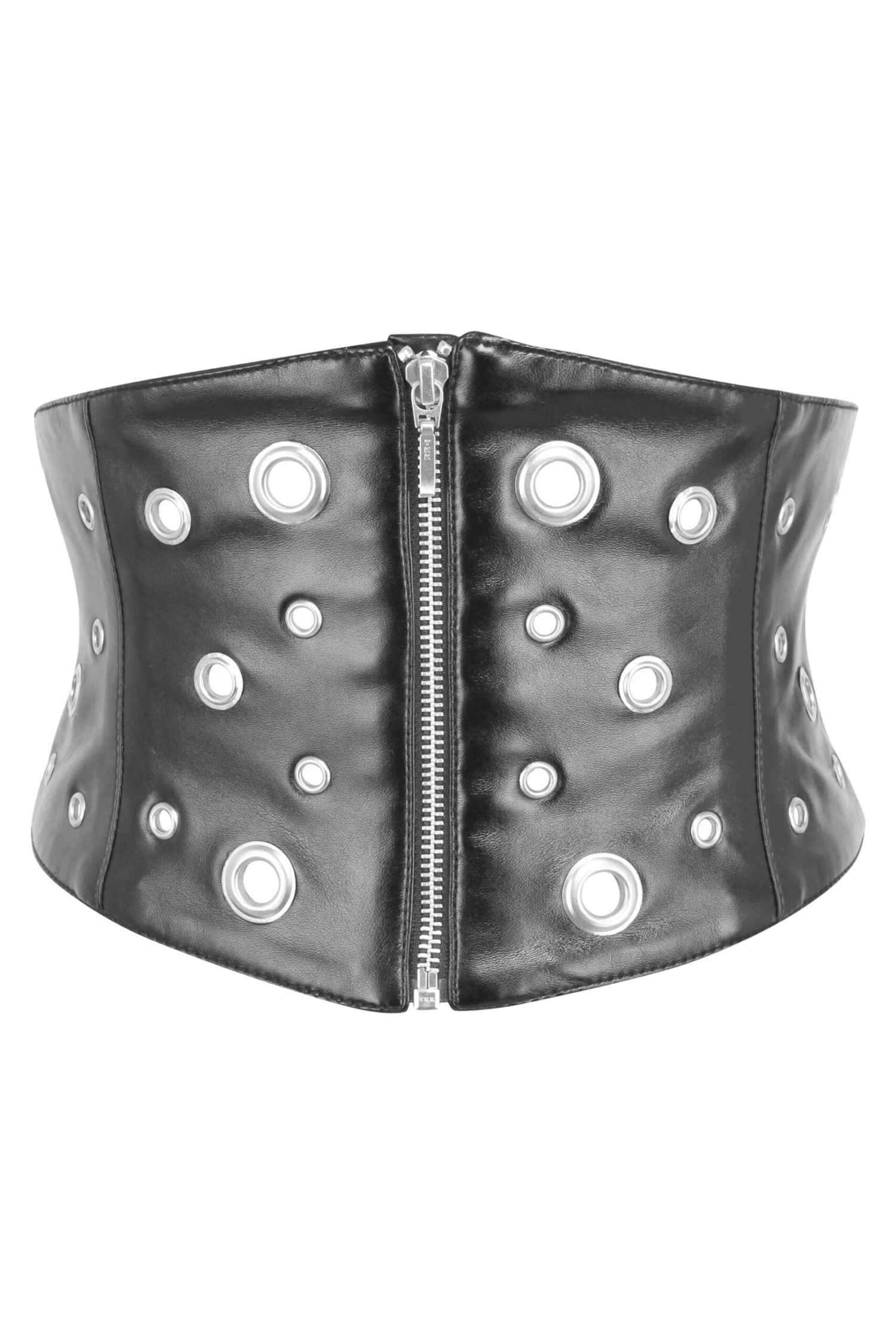 Matt Black PVC Corset Inspired Belt 1 Matt Black PVC Corset Inspired Belt