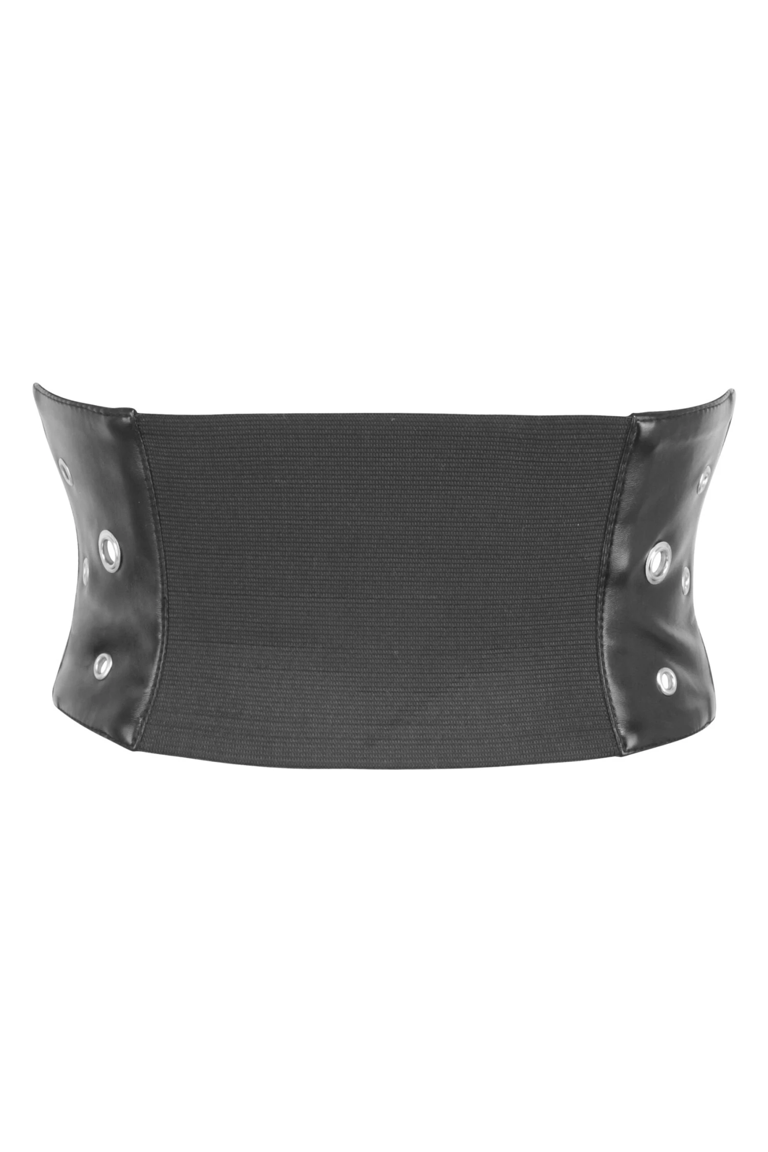 Matt Black PVC Corset Inspired Belt 2 Matt Black PVC Corset Inspired Belt - Image 2