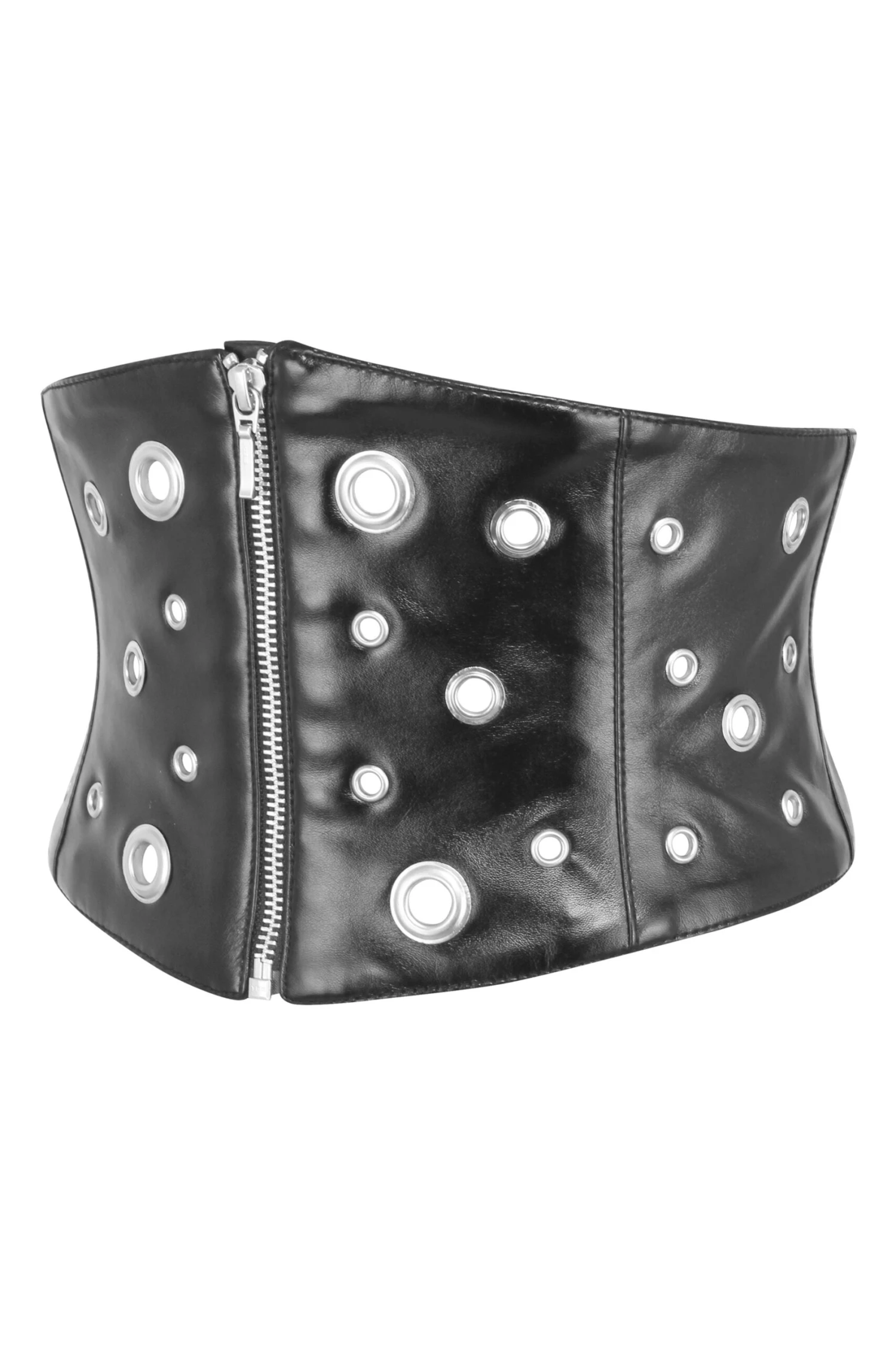 Matt Black PVC Corset Inspired Belt 3 Matt Black PVC Corset Inspired Belt - Image 3