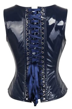 Navy PVC Steampunk Pirate Corset 4 Navy PVC Steampunk Pirate Corset -Corset Story BC 22502