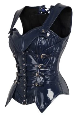 Navy PVC Steampunk Pirate Corset 5 Navy PVC Steampunk Pirate Corset -Corset Story BC 22503