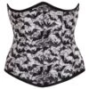 Gothic Bat Print Underbust Corset