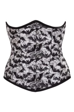 Gothic Bat Print Underbust Corset