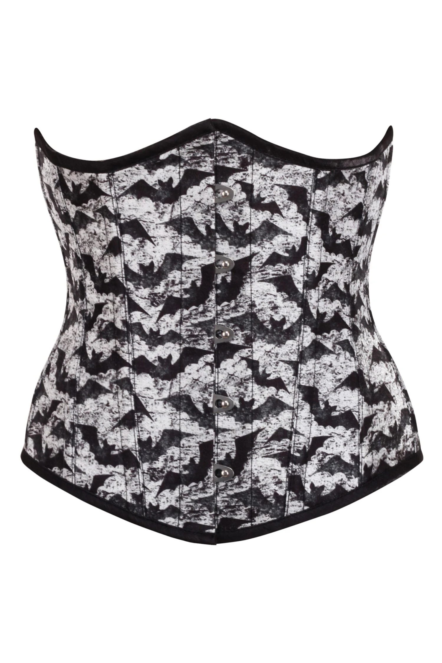 Gothic Bat Print Underbust Corset 1 Gothic Bat Print Underbust Corset