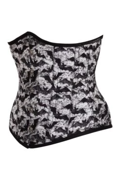 Gothic Bat Print Underbust Corset 5 Gothic Bat Print Underbust Corset -Corset Story BC 22513