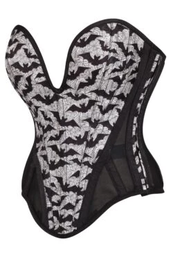 Plunge Sweetheart Bat Print Corset -Corset Story BC 22543
