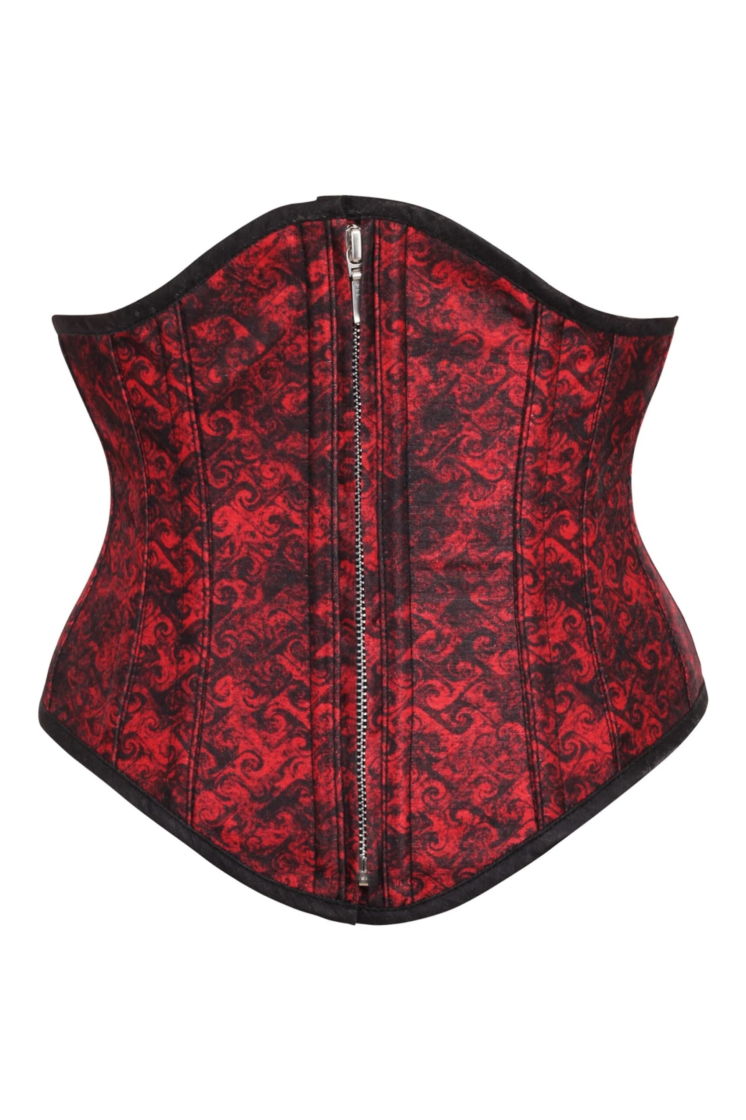 Zip Front Red & Black Waspie 1 Zip Front Red & Black Waspie