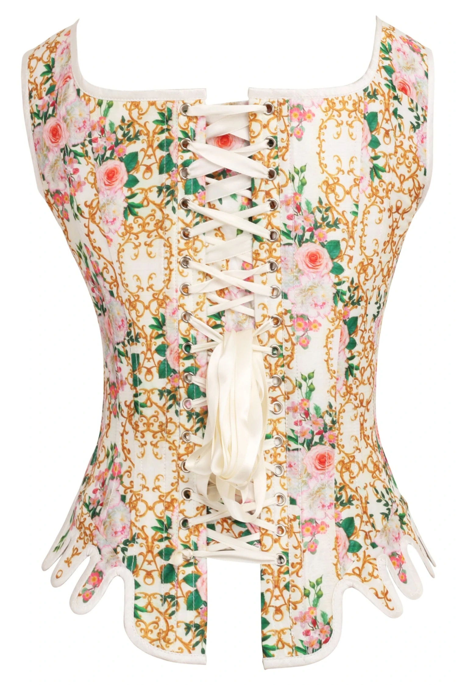 Floral Print Historically Inspired Overbust Corset 2 Floral Print Historically Inspired Overbust Corset - Image 2