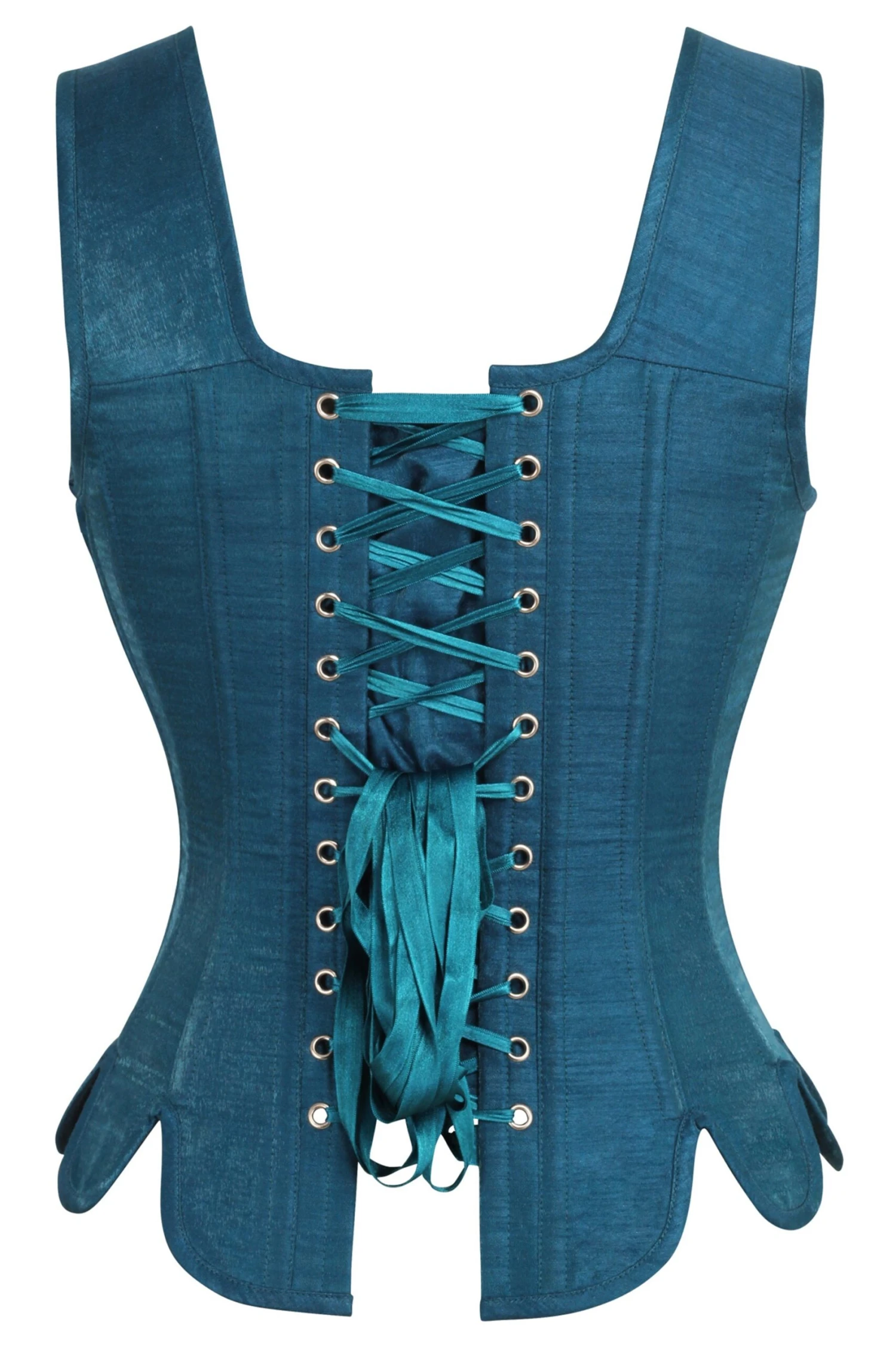 Historically Inspired Overbust Corset In Blue 2 Historically Inspired Overbust Corset In Blue - Image 2