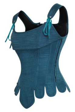 Historically Inspired Overbust Corset In Blue 5 Historically Inspired Overbust Corset In Blue -Corset Story BC 22663