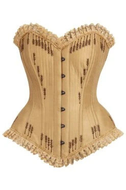 Ornate Gold Overbust Corset With Flossing