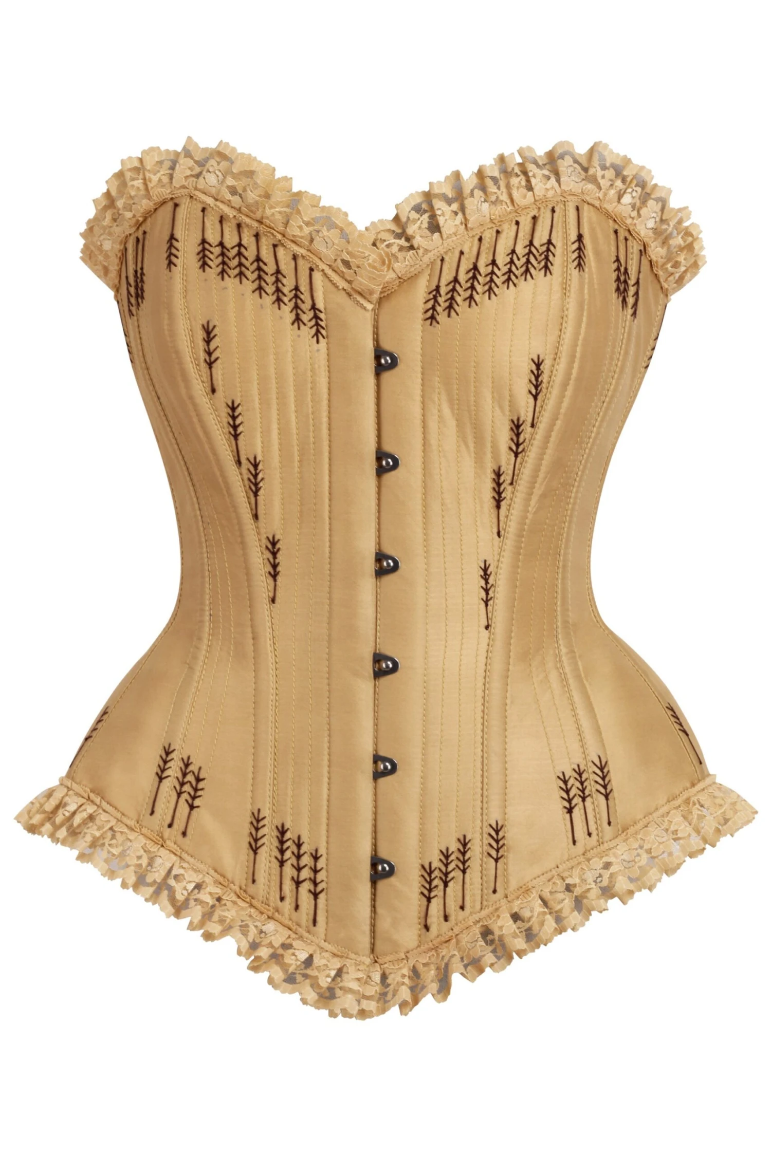 Ornate Gold Overbust Corset With Flossing 1 Ornate Gold Overbust Corset With Flossing