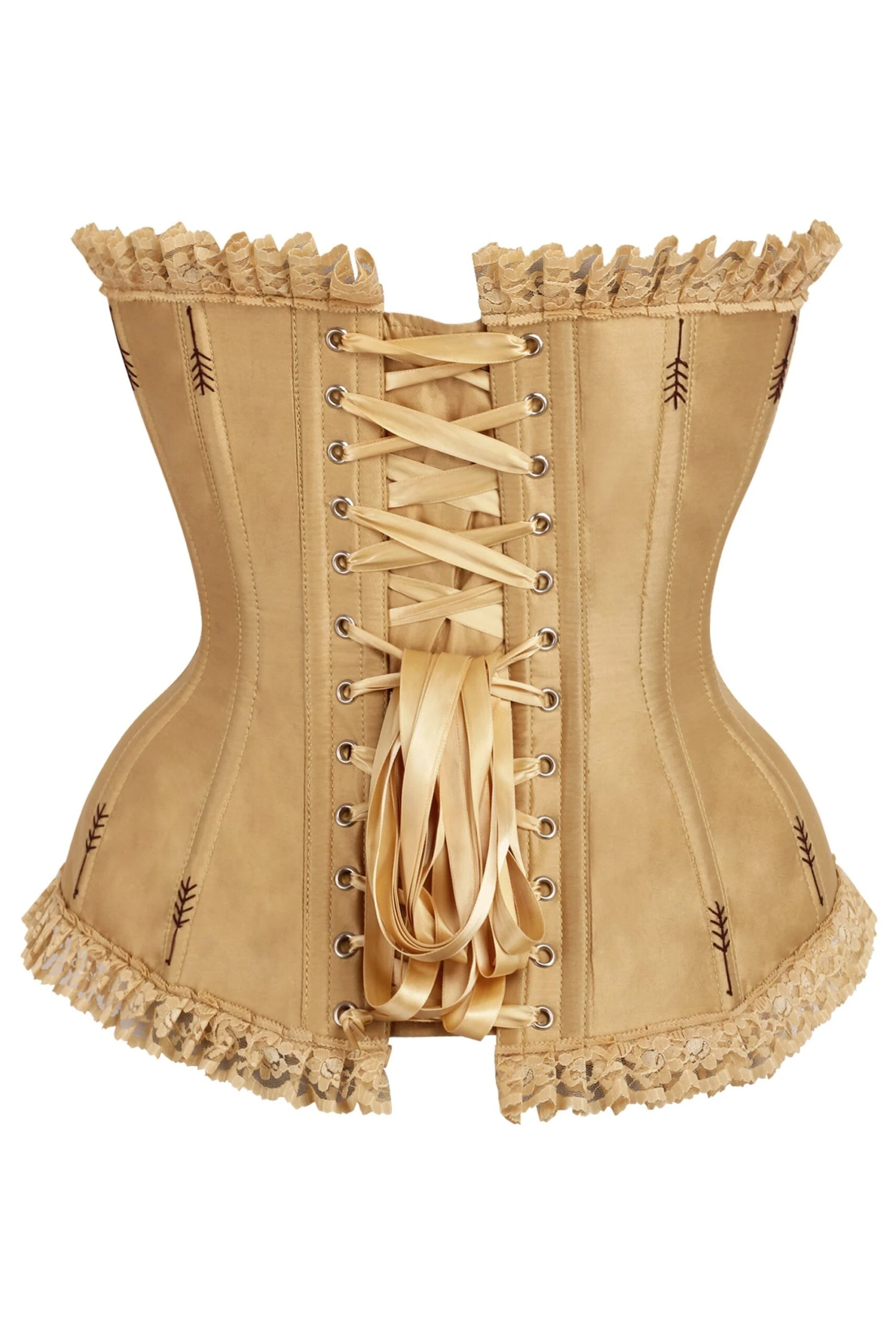 Ornate Gold Overbust Corset With Flossing 2 Ornate Gold Overbust Corset With Flossing - Image 2