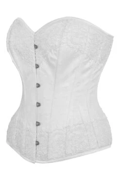 White Satin Couture Corset 5 White Satin Couture Corset -Corset Story C113