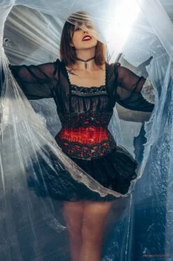 BURGUNDY COUTURE WASPIE CORSET 11 BURGUNDY COUTURE WASPIE CORSET -Corset Story C90 2