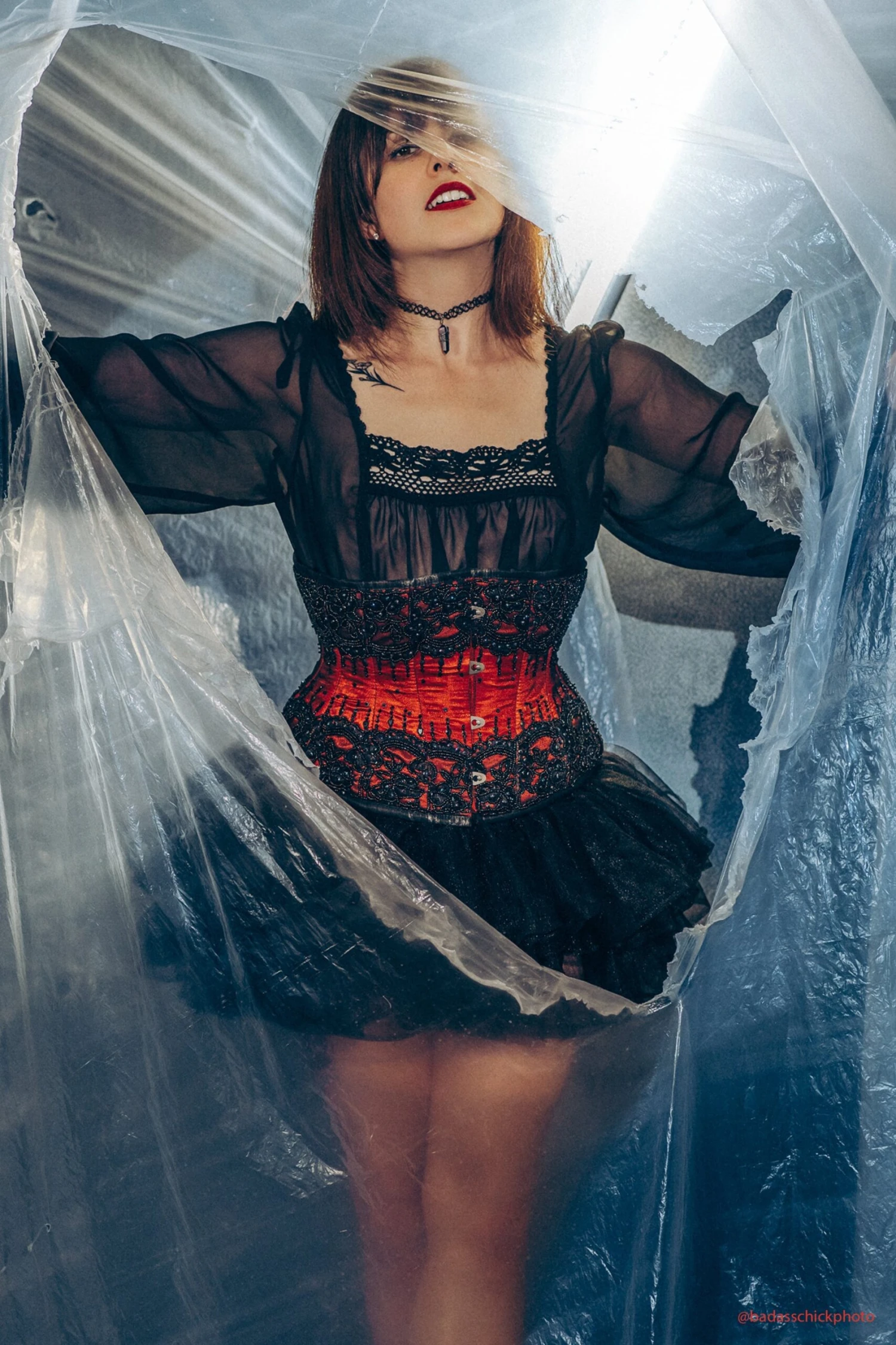 BURGUNDY COUTURE WASPIE CORSET 5 BURGUNDY COUTURE WASPIE CORSET - Image 5