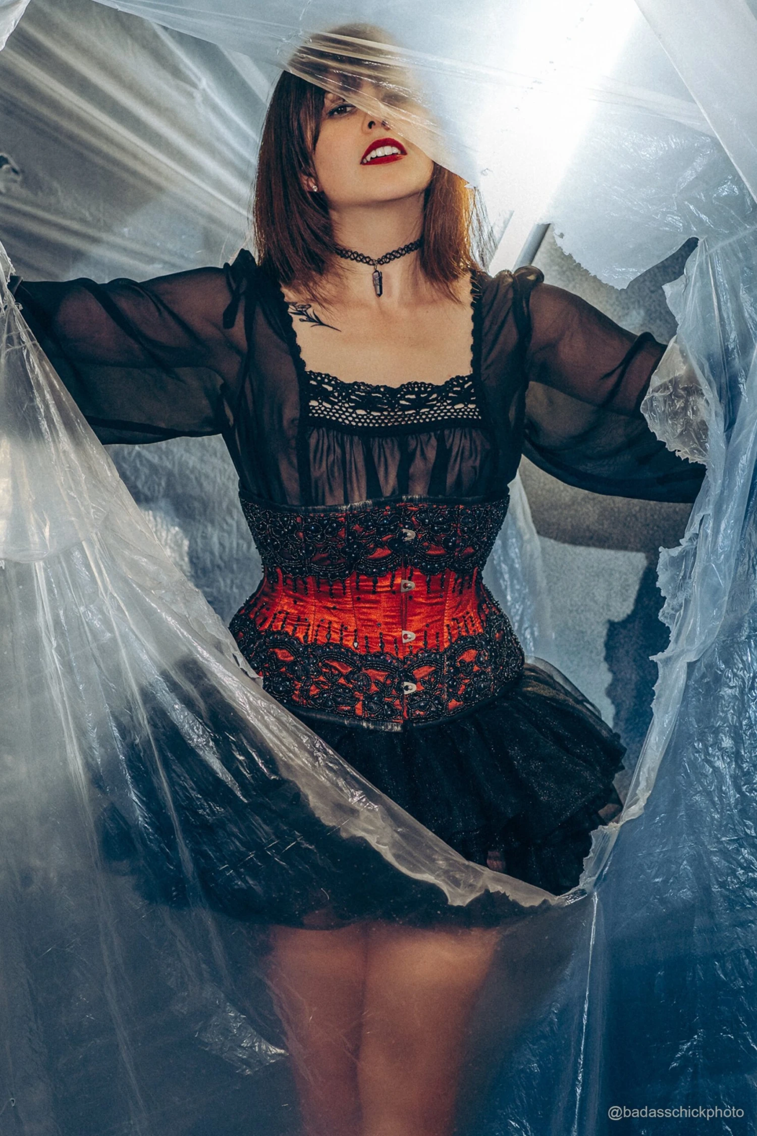 BURGUNDY COUTURE WASPIE CORSET 7 BURGUNDY COUTURE WASPIE CORSET - Image 7