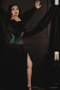 Embellished Couture Underbust Corset Waspie In Green -Corset Story CD 922 ameliadelight2