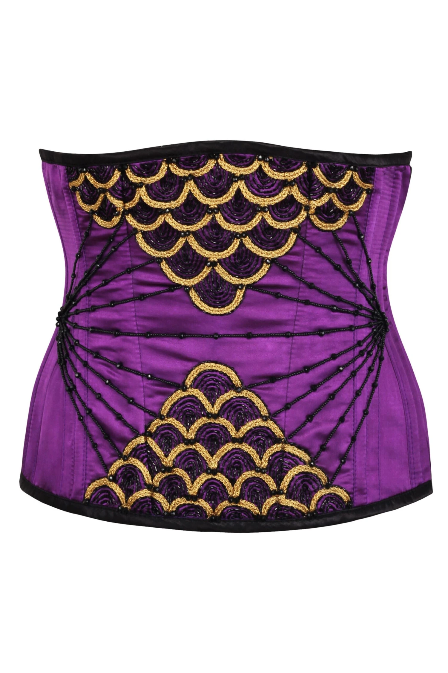 Embellished Couture Underbust Corset Waspie In Purple 1 Embellished Couture Underbust Corset Waspie In Purple