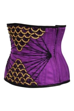 Embellished Couture Underbust Corset Waspie In Purple 5 Embellished Couture Underbust Corset Waspie In Purple -Corset Story CD 9253