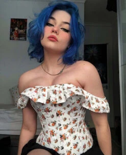 Corset Story Floral Vintage Inspired Straight Line Overbust With Off Shoulder Collar -Corset Story CSFT011 16 March 2021 1 bd3284e4 c78c 48c5 b8d7 f06c2d83ac3e