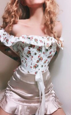 Corset Story Floral Vintage Inspired Straight Line Overbust With Off Shoulder Collar -Corset Story CSFT011 4 b1c8f95e 2b43 4a23 8afb 646fdd950d70