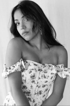 Corset Story Floral Vintage Inspired Straight Line Overbust With Off Shoulder Collar -Corset Story CSFT011 Customerpic June2021 1