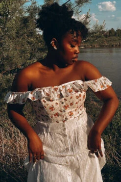 Corset Story Floral Vintage Inspired Straight Line Overbust With Off Shoulder Collar -Corset Story CSFT011 queenkebila Jan2022