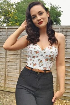 Floral Classic White Overbust With Sweetheart Neckline 35 Floral Classic White Overbust With Sweetheart Neckline -Corset Story CSFT021 Customerpic June2021 5