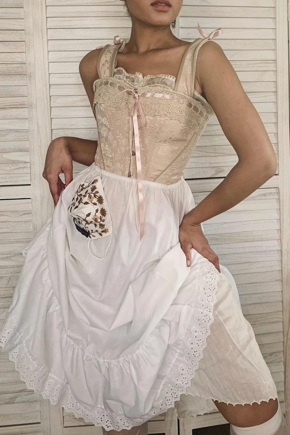 Luxurious Victorian Inspired Dusty Pink Overbust Angled Panels And Shoulder Straps 18 Luxurious Victorian Inspired Dusty Pink Overbust Angled Panels And Shoulder Straps - Image 18